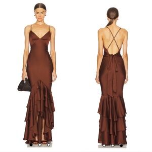 NEW Lovers and Friends Cleo Gown in Chocolate Brown